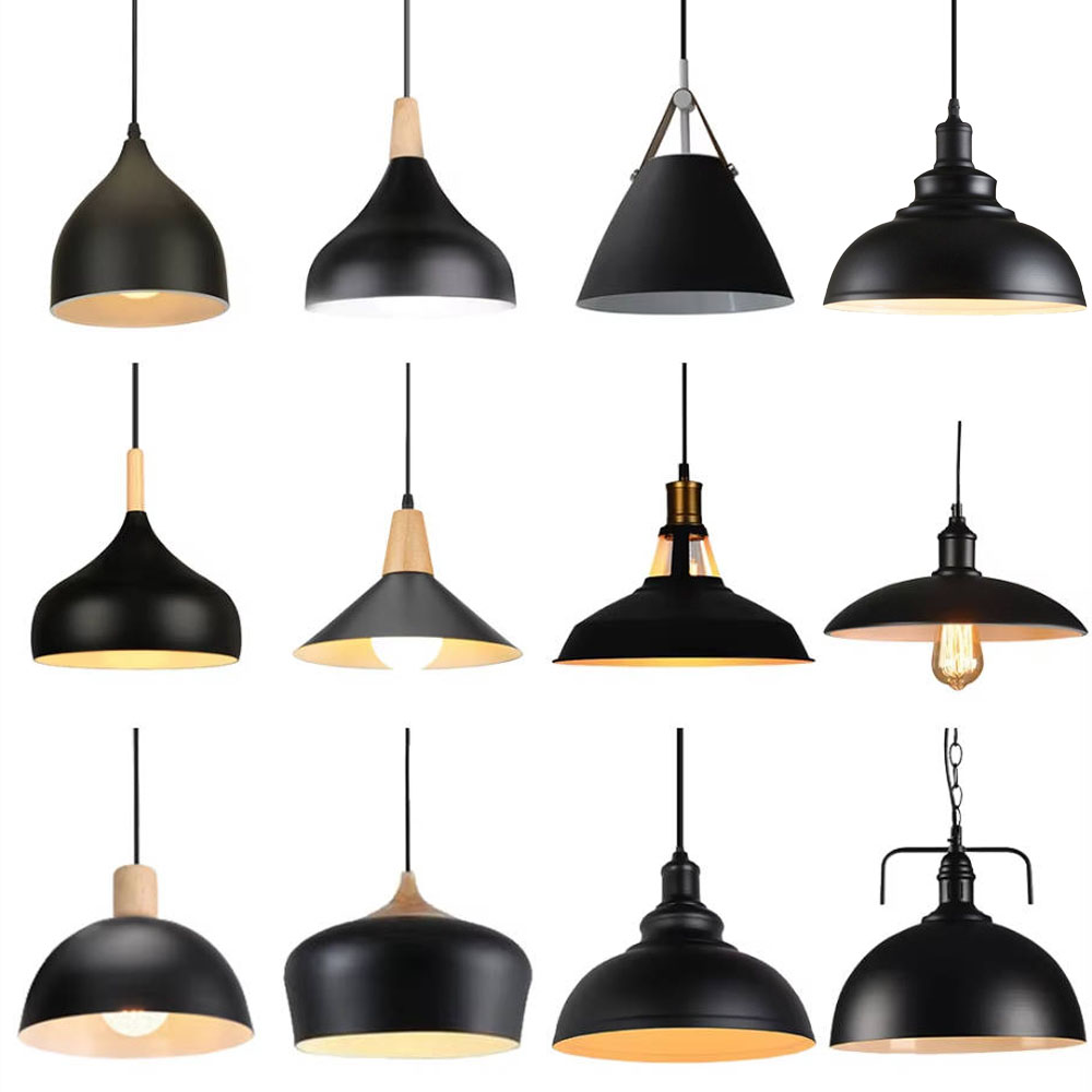Desk Setup Vintage - Nordic moderne hanglampen vintage ijzer zwart