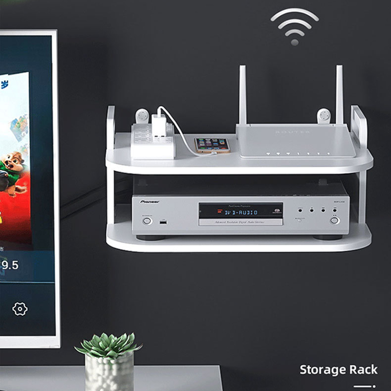 Desk Setup Desk - Wandmontage Router Kabel Organizer Plank Geventileerd