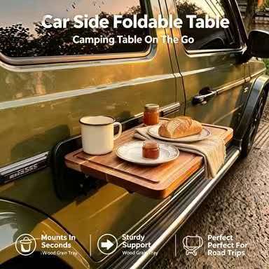 Desk Setup Table - Vouwbare houten tafel voor buiten, camping,