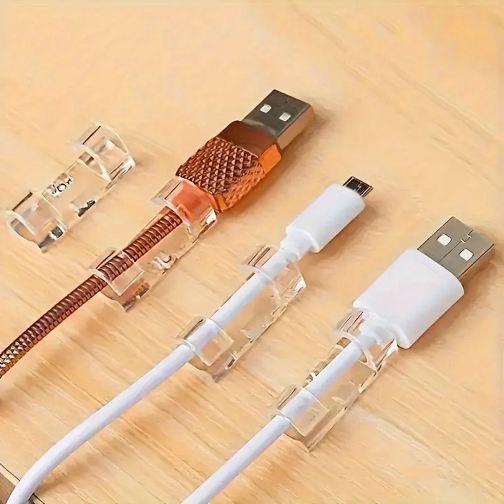 Desk Setup Simple - 20 stuks lichtgewicht zelfklevende oplaadkabelclips, eenvoudige