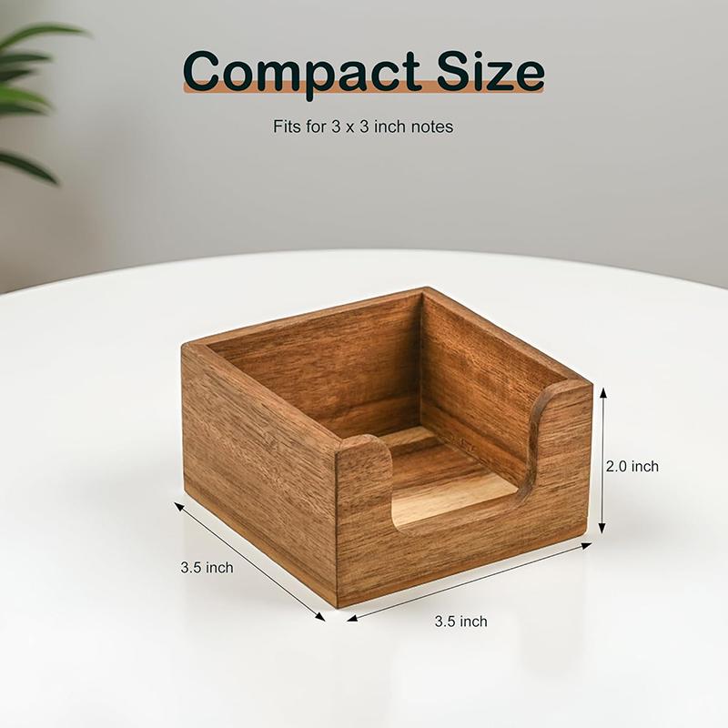 Sticky Memo Holder - Minimalistische houten bureau-organizer met 3 penhouders,