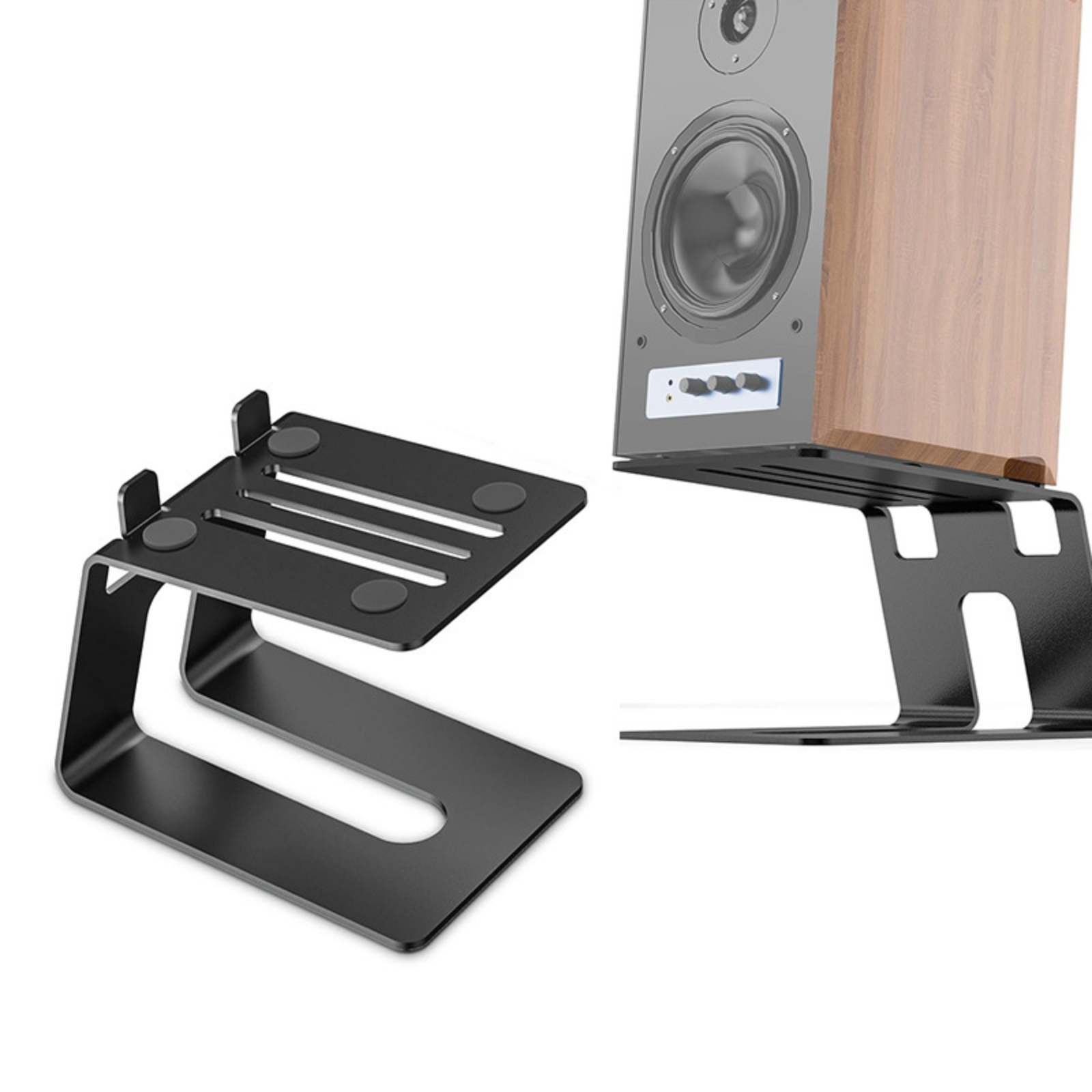 Desk Setup Speakers - 2-delige desktop speakerstandaard, schuine speakerverhoger met