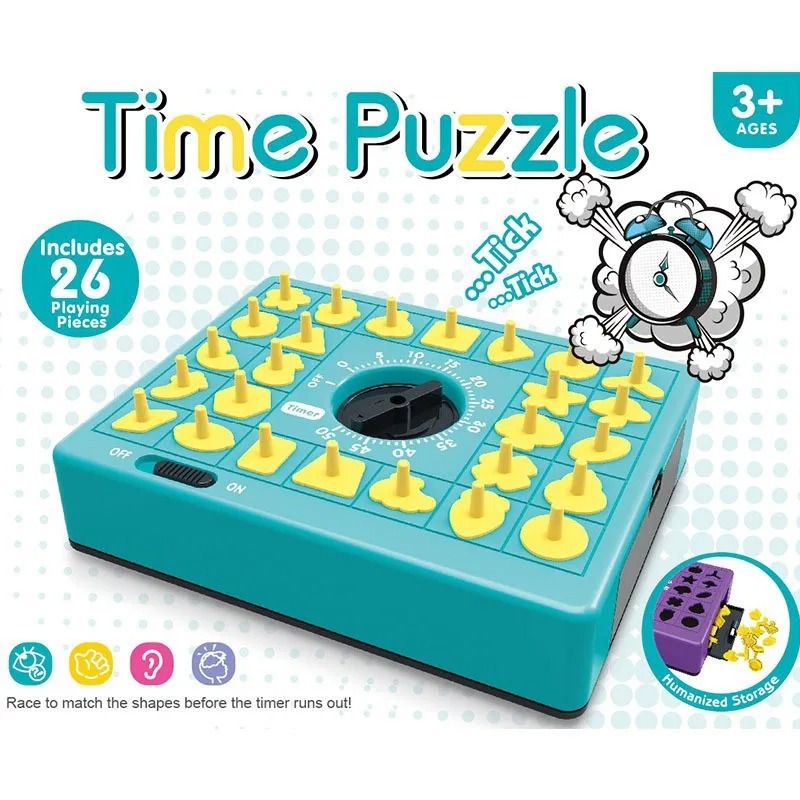 Desk Setup Kids - Kinderen Tijdsbordpuzzel Educatief Tafelspel Hape Matching