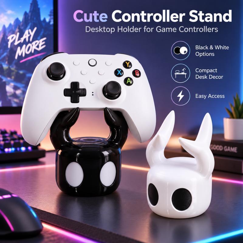 Desk Setup Table - Leuke gehoornde gamecontrollerstandaard, desktop gamepadhouder voor