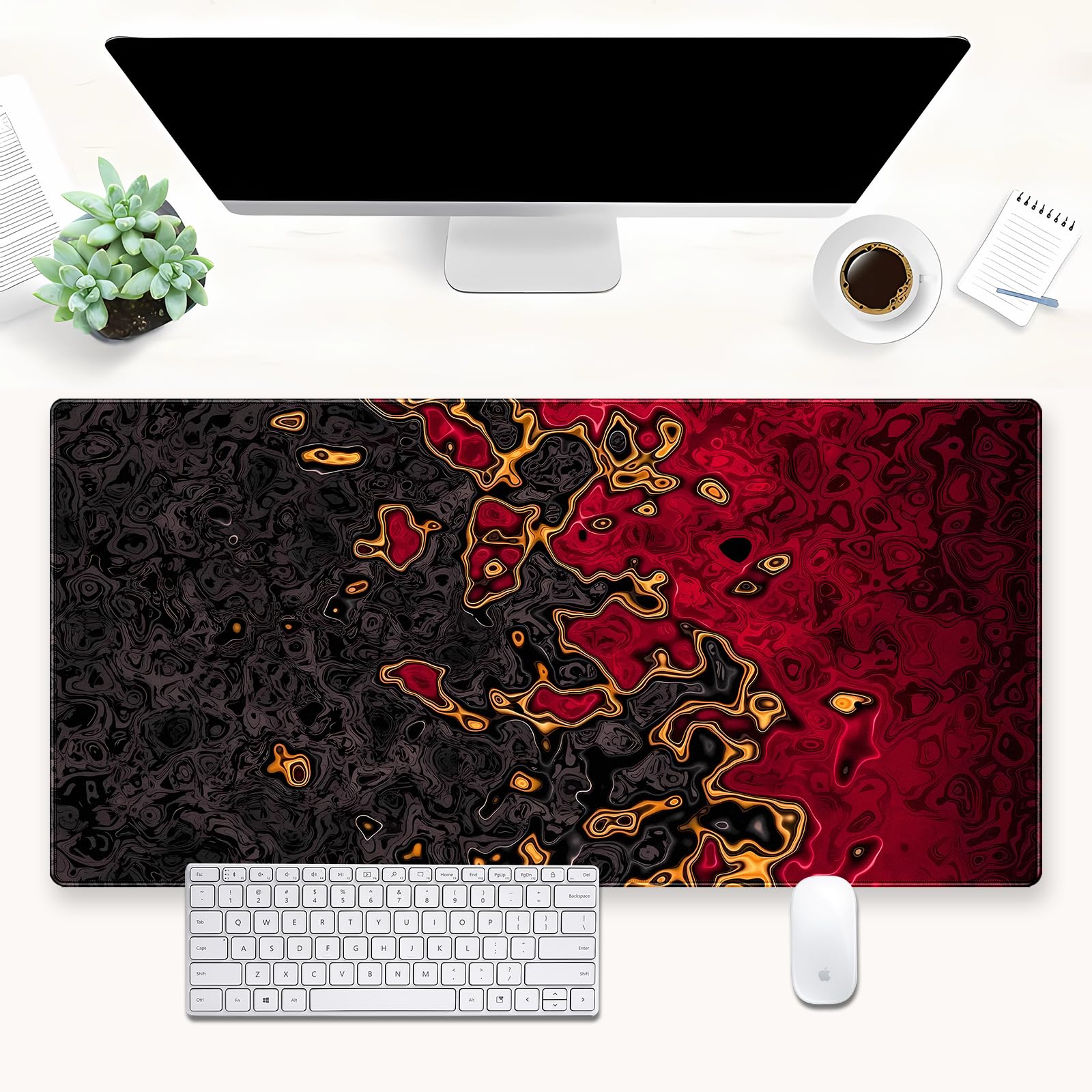 Rubber Mat Desk - Rode Zwarte Extra Grote Gaming Muismat