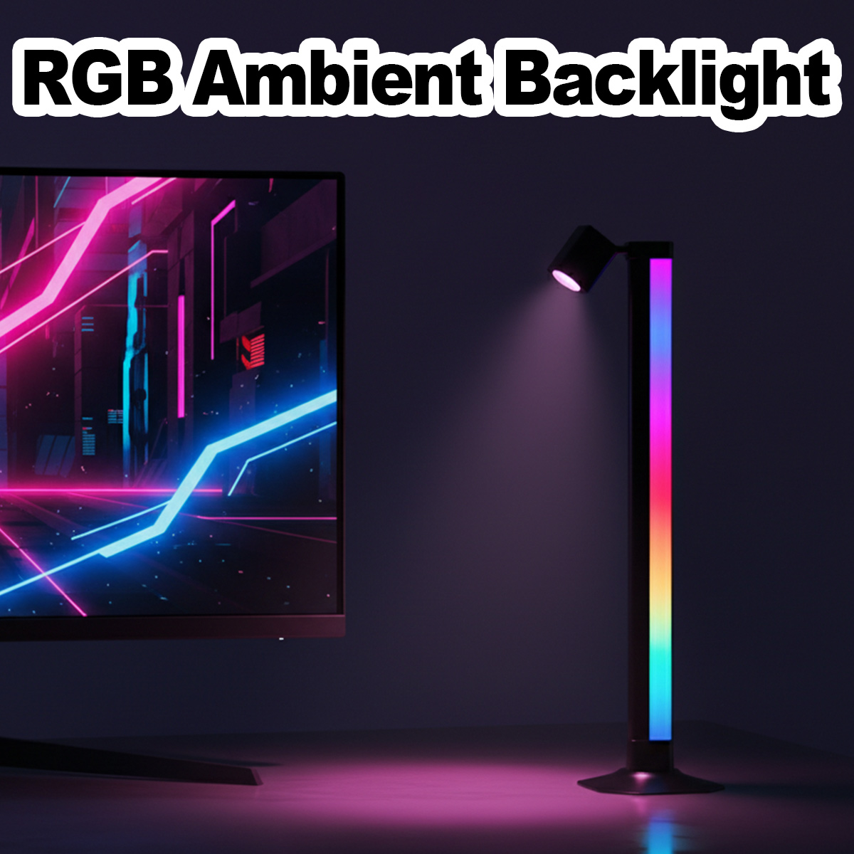 Desk Setup Black - Slimme LED RGB lichtbalk met muziek
