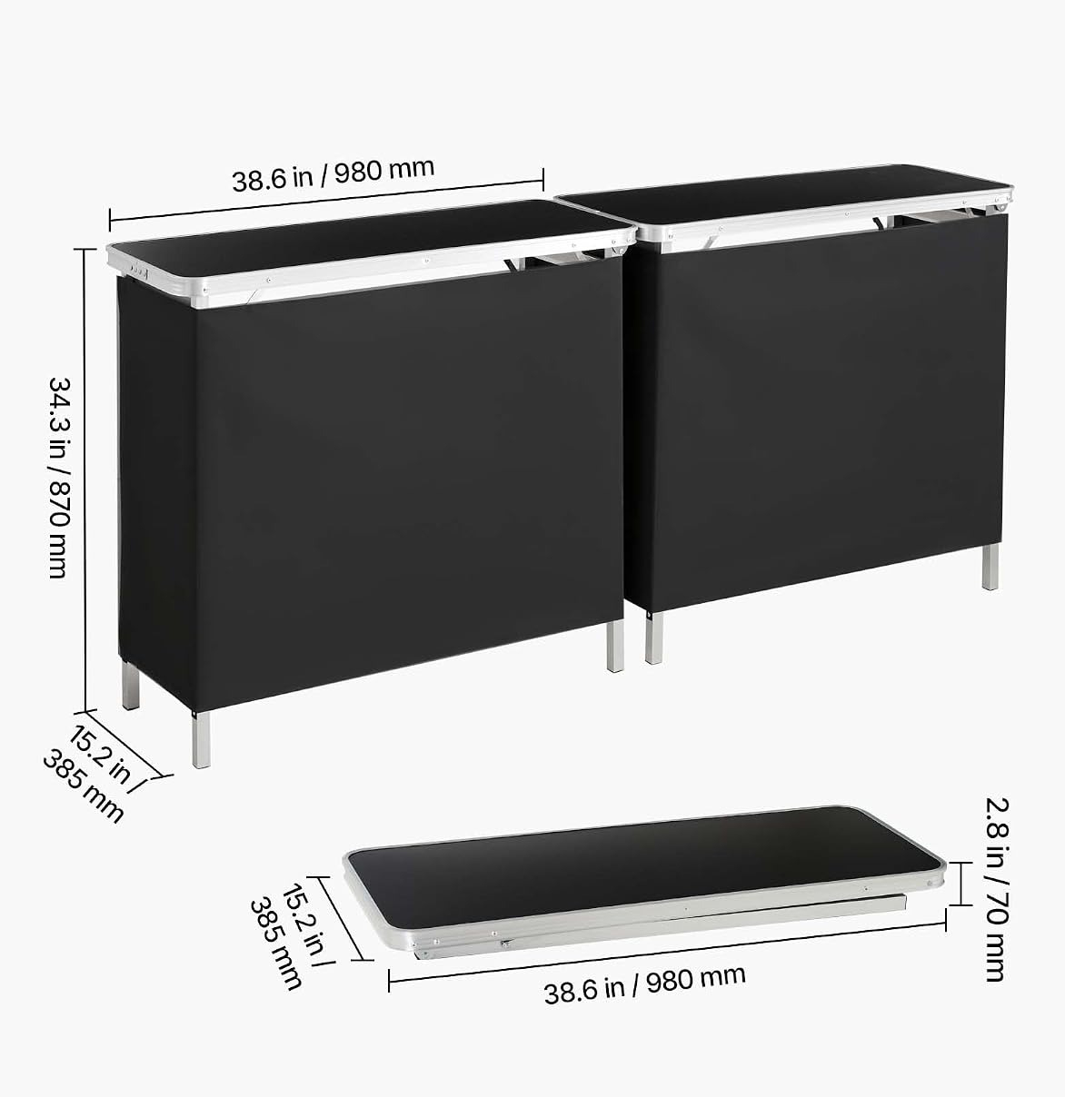 Draagbare opklapbare bartafels - Desk Setup Black recensie en prijs