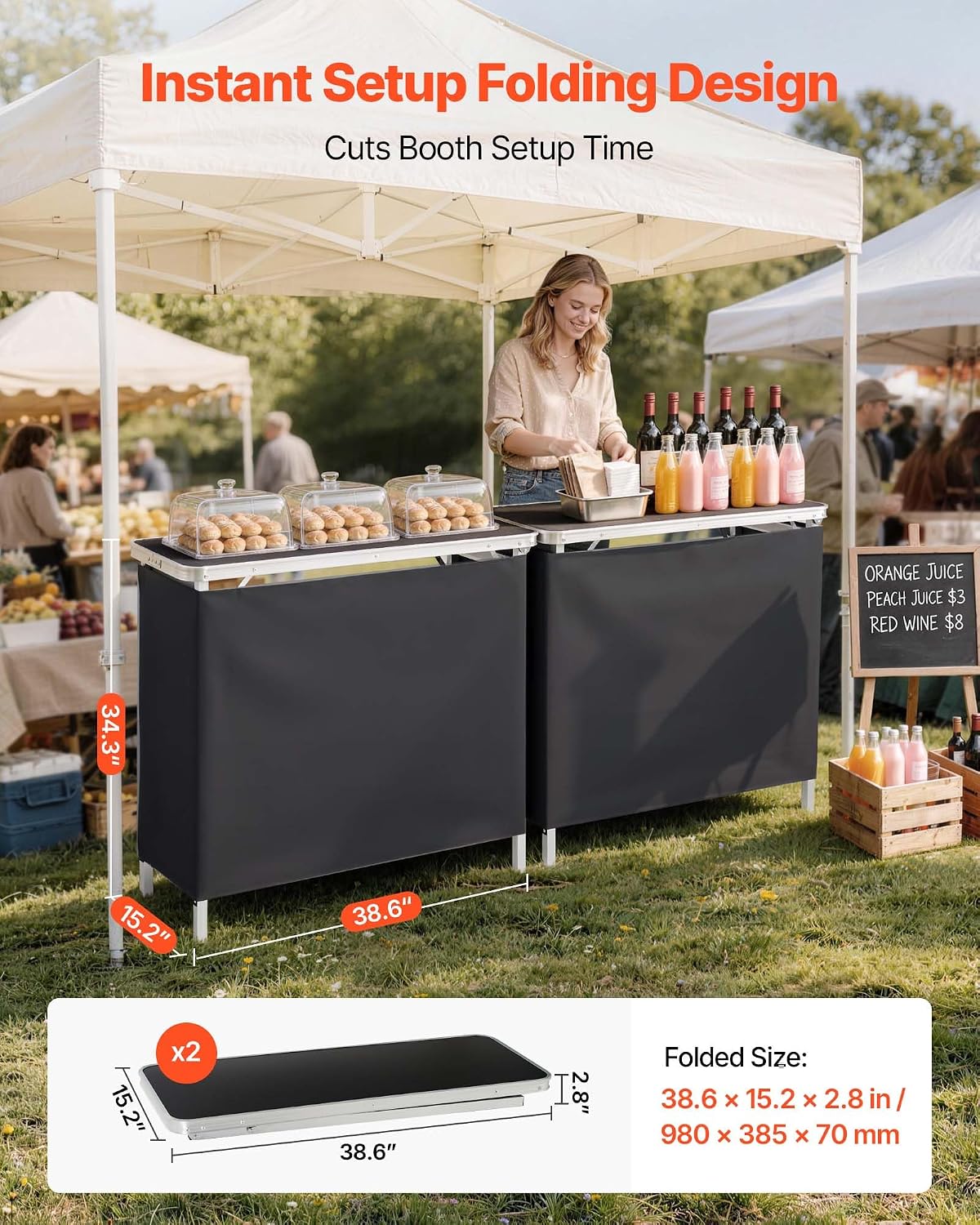 Draagbare opklapbare bartafels - Desk Setup Black recensie en prijs