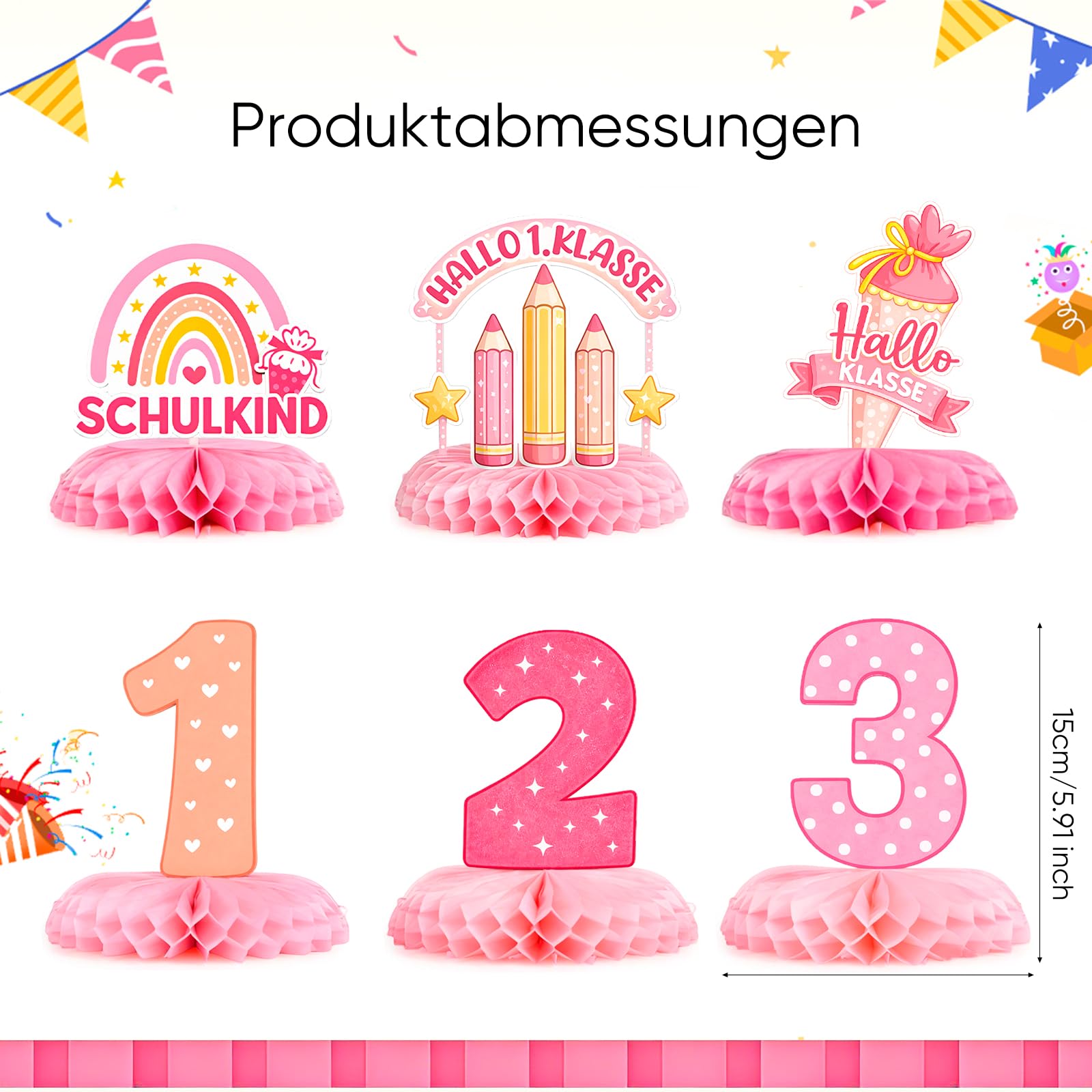 6 stuks roze regenboog Schulki - Desk Setup Girl recensie en prijs