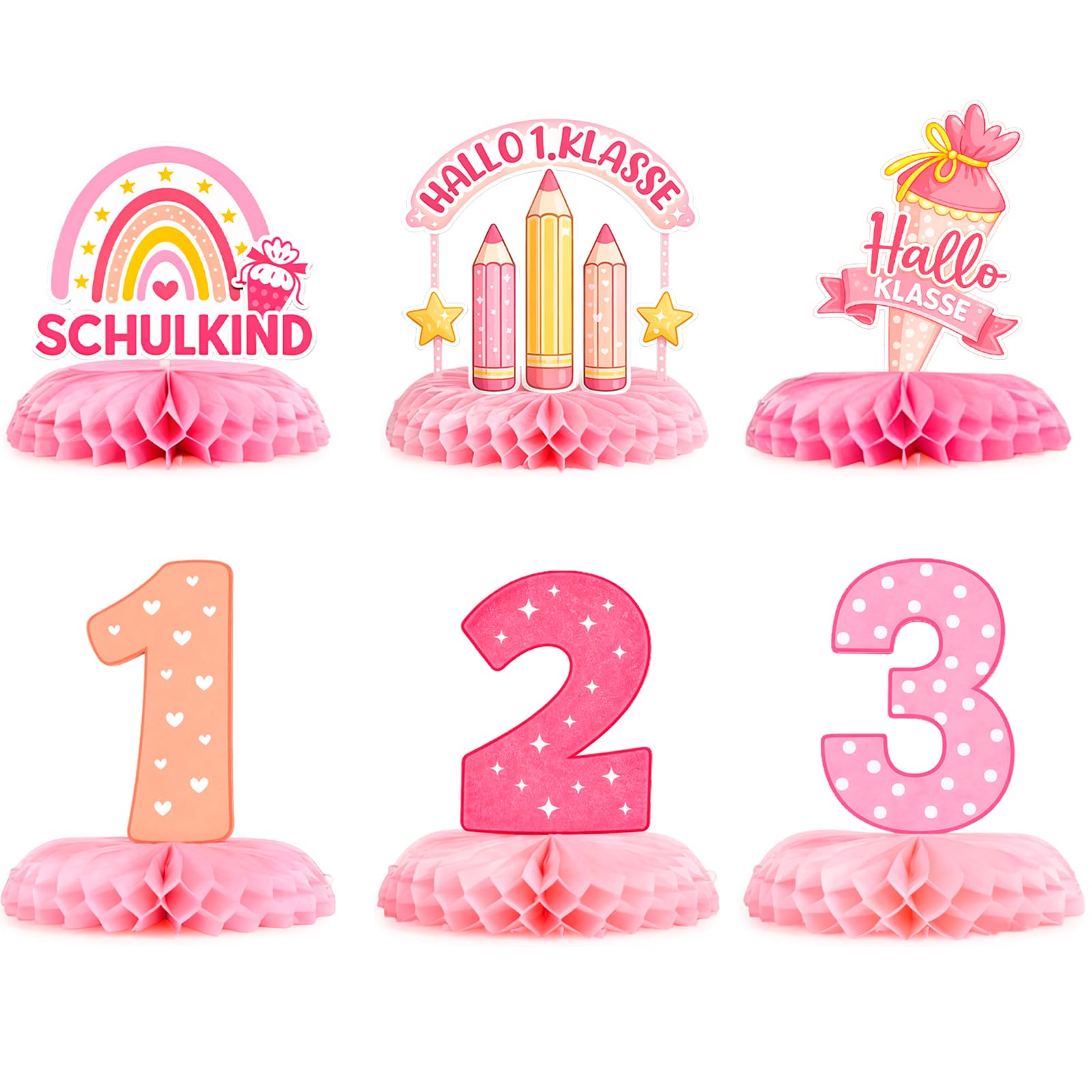 6 stuks roze regenboog Schulki - Desk Setup Girl recensie en prijs