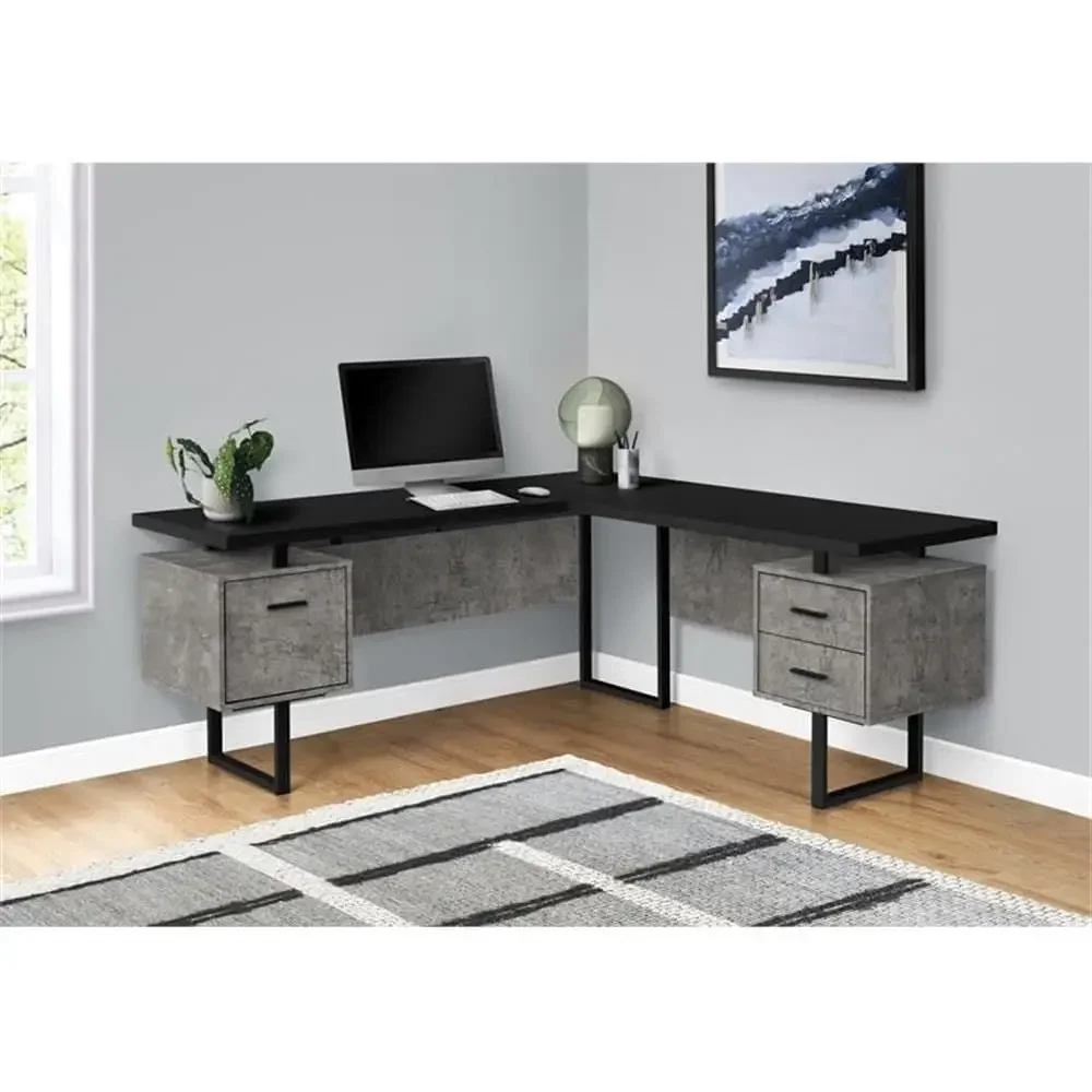 L-vormig 70-computerbureau met - Desk Setup Black recensie en prijs
