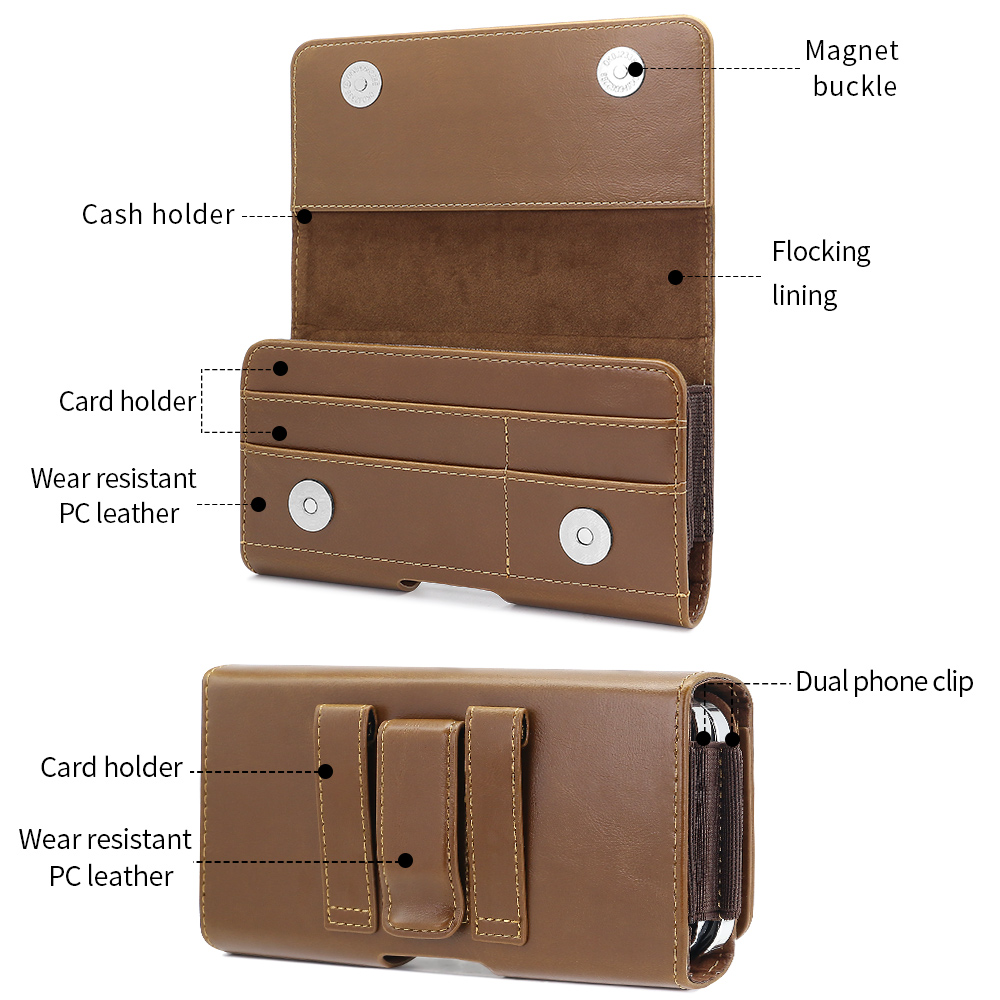 Universeel horizontaal PU-lede - Dual Phone Holder recensie en prijs