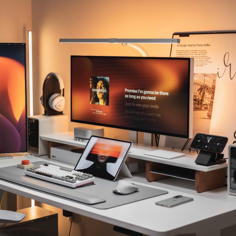 Moderne monitorverhoger, ergon - Desk Setup Monitor And Laptop recensie en prijs