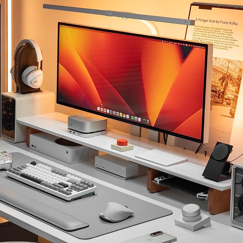 Moderne monitorverhoger, ergon - Desk Setup Monitor And Laptop recensie en prijs