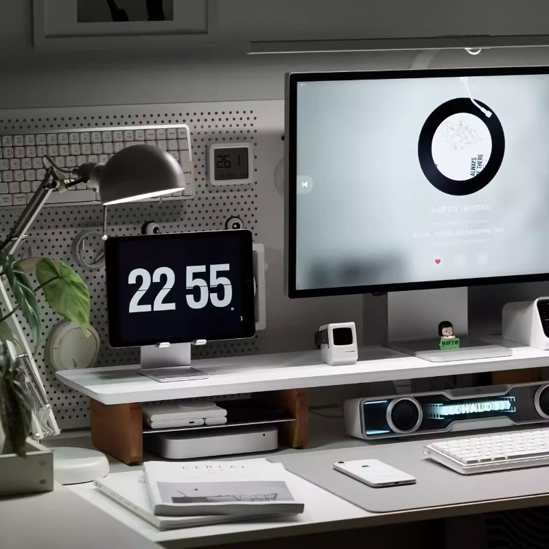 Moderne monitorverhoger, ergon - Desk Setup Monitor And Laptop recensie en prijs