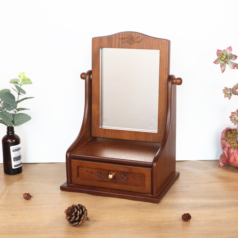 Houten bureaublad make-upspieg - Desk Setup Vintage recensie en prijs