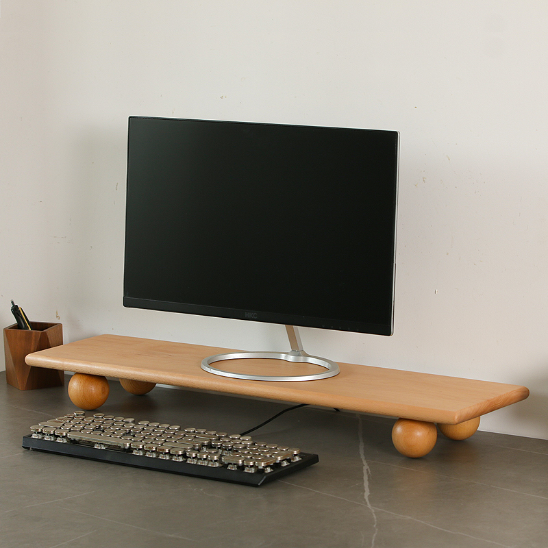 Massief Houten Monitor Riser L - Desk Setup Monitor And Laptop recensie en prijs