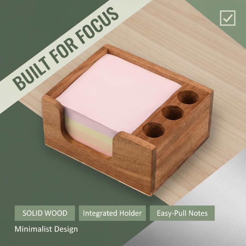 Houten bureau-organizer met 3  - Sticky Memo Holder recensie en prijs
