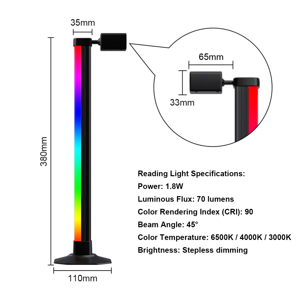 Slimme LED RGB lichtbalk met m - Desk Setup Black recensie en prijs